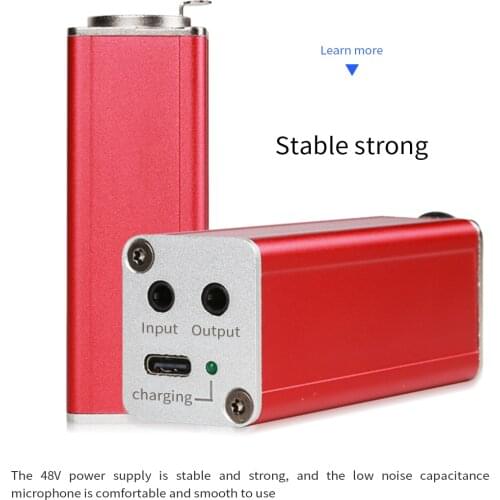 APC MV48 phone live broadcasting adapter condenser microphone 48V power supply 5V USB charging strong compatibility