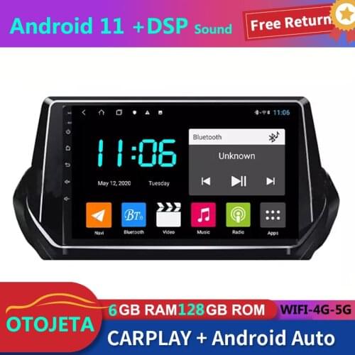 For Peugeot 2008 2019 Car Radio Stereo GPS Navigator 6GB Ram 128GB Rom Autoradio 2Din Android 11 Bluetooth Multimedia Player