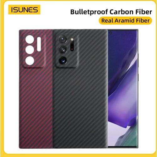 For Samsung Note 20 Ultra Case Carbon Fiber Pure Aramid Ultra Thin Shockproof Ultra-Light Phone Bags&Cases Note 20 Luxury Cover