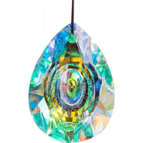 89mm Rainbow Maker Teardrop Glass Crystal Chandelier Pendant Parts Suncatcher Wedding Home Window Chandelier Decoration Drops