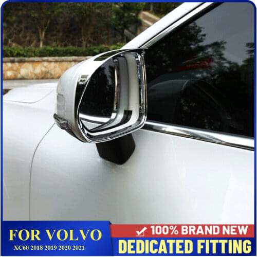 For Volvo XC60 2018 2019 2020 2021 Car Body Side Door Rearview Mirror Frame Rain Shield Sun Visor Shade Eyebrow Cover Sticker