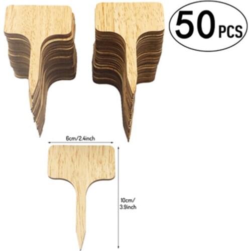 50 Wooden T-shaped Plant Labels Seedling Labels Succulents Home Seed Potted Labels Gardening Tools
