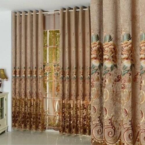 European embroidery cloth curtain villa sitting room Blackout curtains for Living Room luxury hotels suitable for bedroom