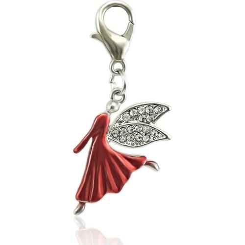 JINGLANG Hot sell wholesale metal Pendants Angel Charms For European Bracelets DIY jewelry findings 12pcs