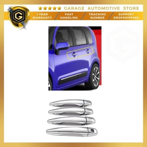 For Citroen C3 Picasso Chrome Door Handle 4 Door 2010 Above
