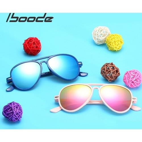 Iboode Fashion Kids Sunglasses Baby Boys Girls Candy Color Children Sunglasses Anti UV400 gafas de sol Feminino