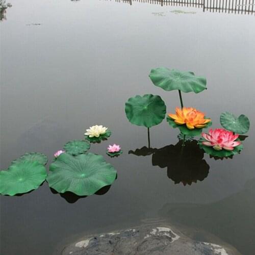 1PC Artificial Fake Lotus Leaf Simulation Water lily Leaf Floating Flower Garden Pool Pond Plant Ornament Home Decoration