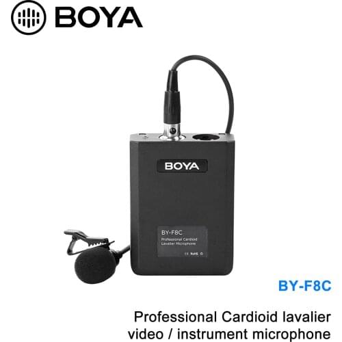 BOYA BY-F8C Professional XLR Cardioid Lavalier Microphone for DSLR Camera Sony Panasonic Camcorder Vocal & Acoustic Guitar Video