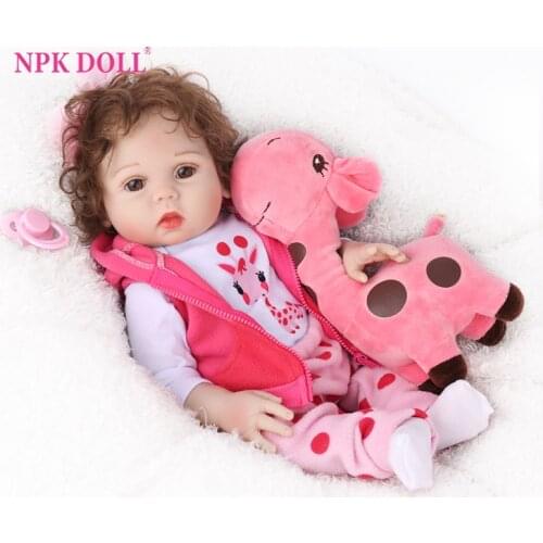 NPKDOLL Reborn Baby Doll 18 Inch Full Vinyl Lifelike Dolls Infant Educational Bath Kids Playmate Bebe Christmas Gifts