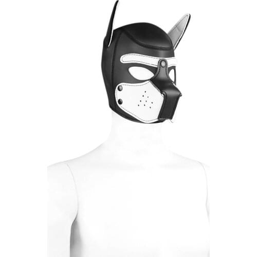 Soft Dog Headgear Leather BDSM Sextoys Head Bondage Slave Restraint Face Mask Hood Halloween Party Cosplay Sex Toy For Women Men