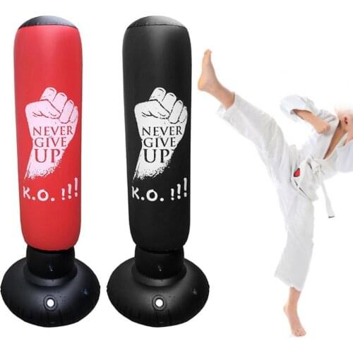 160cm Inflatable Punch Kicking Training Sandbag Boxing Bag Training Pressure Relief Exercise Fitness Body Building Equipment