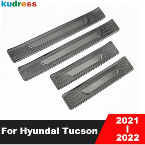 For Hyundai Tucson 2021 2022 Stainless Steel Outer Door Sill Scuff Plate Cover Trim Protector Car Styling Accessories 4pcs/set