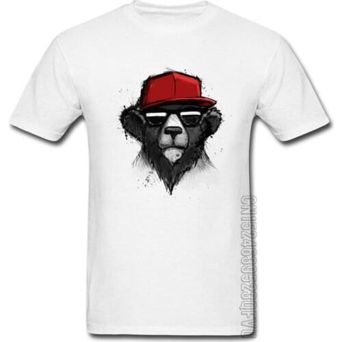 Cheap Male Top T-shirts Hip Hop Bear 3D Printed Tees Pure Cotton Short Sleeve Classic Tee-Shirts O Neck Drop Shipping