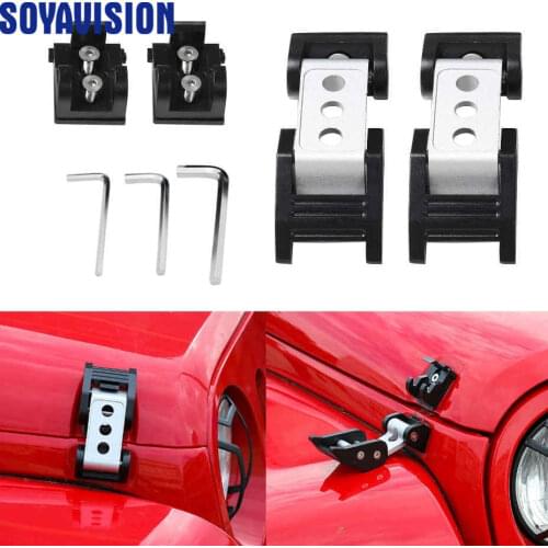 For Jeep Wrangler JK JKU Unlimited Parts Black Hood Latch Locking Catch Buckle Hold Down