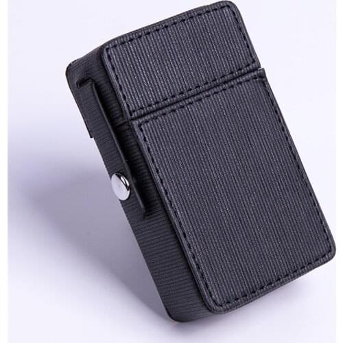 Portable Recycle Striped Anti-Pressure Cigarette Case 20 Pcs Capacity PU Button Smoking Accessory Tools Men Smoking Nice Gifts