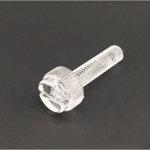 Wkooa M4 Transparent Screws PC Clear Thumb Screws Knurl Head Slotted Polycarbonate Plastic Fastener Pack 100