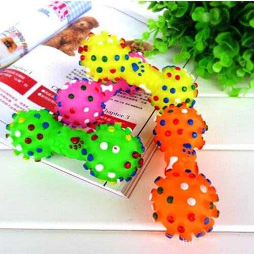 Pets Dog Cat Puppy Toy Rubber Dumbbell Chewing Toy Pet Dogs Teether Interactive Training Exercise Sounding Toy Pet Accessories