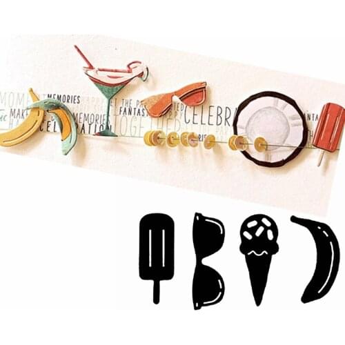 Sunny Ice Cream Sunglasses Banana Metal Cutting Die Beach Vacation Die Cuts For Card Making DIY Decoration New 2019 Crafts Cards