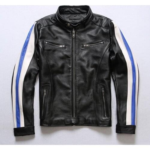 Baoju300 Rock Can Roll Super Offer ! Read Description! Asian Size Genuine Cow Skin Leather Coat Mens Cowhide Casual Jacket