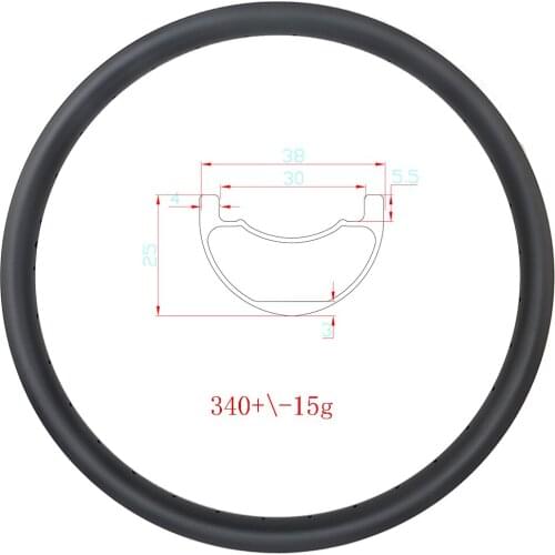 Light 340g 24er MTB 38x25mm carbon rim tubeless clincher 25mm deep BMX rim UD matte glossy 24H 28H 32H sleddog sport bike wheels