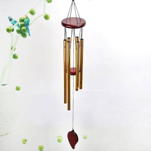 Wind Chimes Outdoor 6 Rustproof Aluminum Tubes Wooden Elegent Wind Bell Romantic Memorial Gift Windchimes For Home Garden Patio