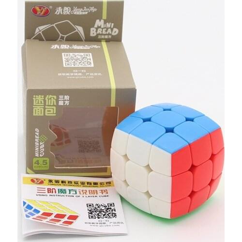YJ yongjun Mini Keychain Bread 3x3x3 Magic Cube Speed Puzzle Magic Cube Educational Toys 2cm 3.5cm 4.5cm Key Ring Decoration