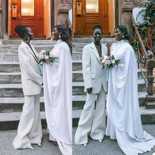 Women Tuxedos Spring Red Carpet White Leisure Mother of the Bride Wedding Pants Suit Slim Fit Evening Party Prom 2 pieces