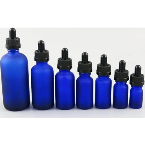 200 x Refillable Frost Blue E-liquid Glass Essential Oil Bottle Glass Piepette Dropper Container 5ml 10ml 20ml 30ml 50ml 100ml