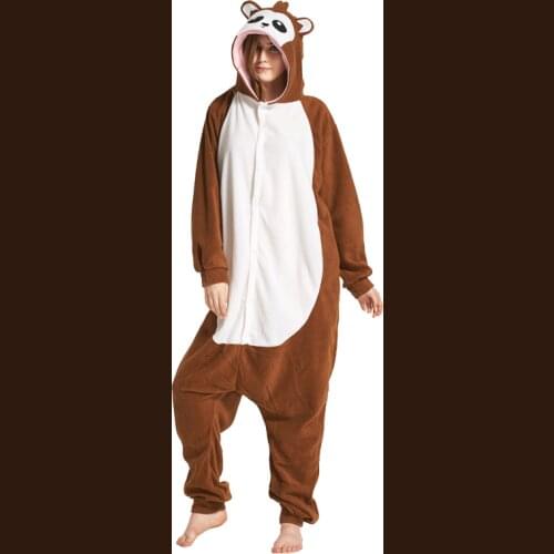 2021 Animal Baboon Onesies Adult Teenagers Women Cartoon Pajamas Fleece Warm Soft Overall Onepiece Night Home Jumpsuits Pyjamas