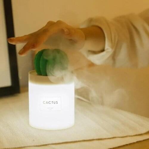 306B 280ML Cactus USB Mini Humidifier Ultrasonic Aromatherapy Car Humidifier Air Diffuser Mist Maker for Home Office
