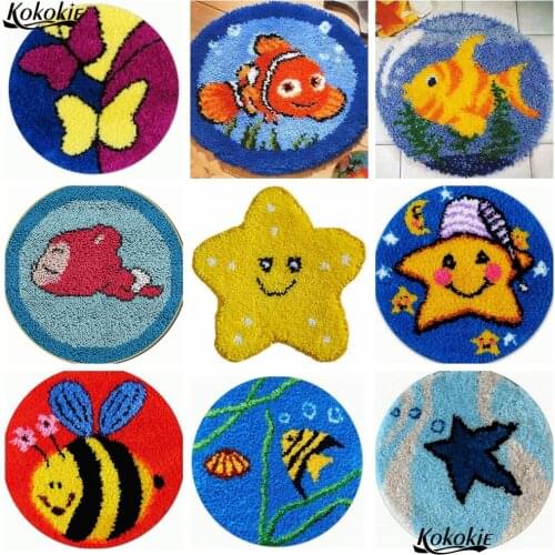 3d latch hook diy rug tapestry kits cartoon printed canvas tools accessories floor mat needle for carpet Foamiran for crafts