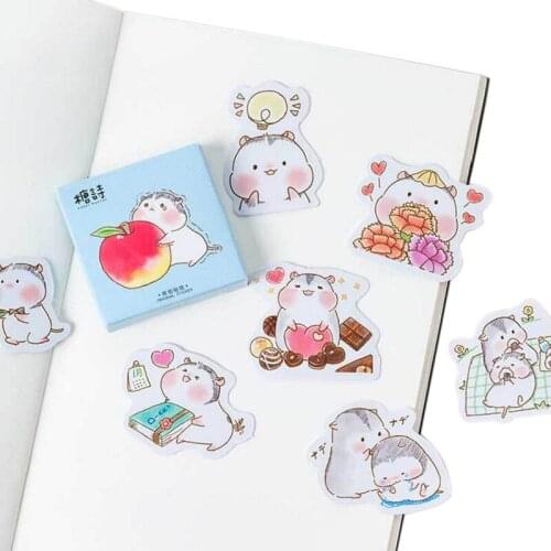 20packs/lot Lovely Kawaii Hamster Baby Paper Label Stickers Scrapbooking Decorative Sticker DIY Stationery