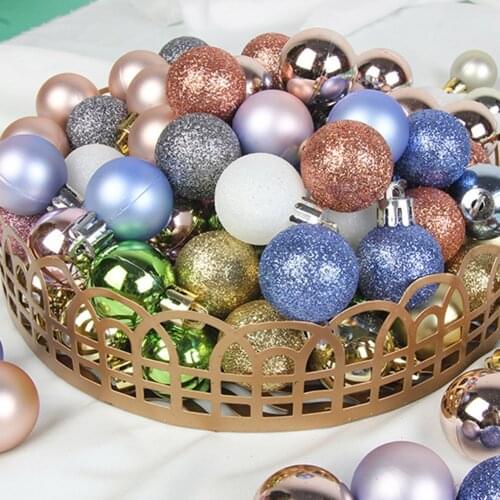 54pcs Christmas Tree Balls Colorful Baubles Glitter Hanging Ball Pendant Christmas ornaments For Home New Year 2022 Decoration