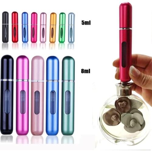 8ml 5ml Portable Mini Refillable Perfume Bottle With Spray Scent Pump Empty Cosmetic Containers Atomizer Bottle For Travel Tool