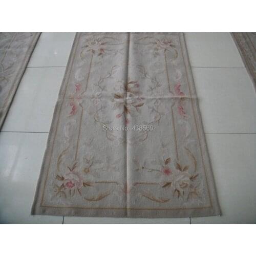 Free Shipping 3'x5' Aubusson Weave Rugs Handmade rugs-100% New Zealand WOOL 91X152cm