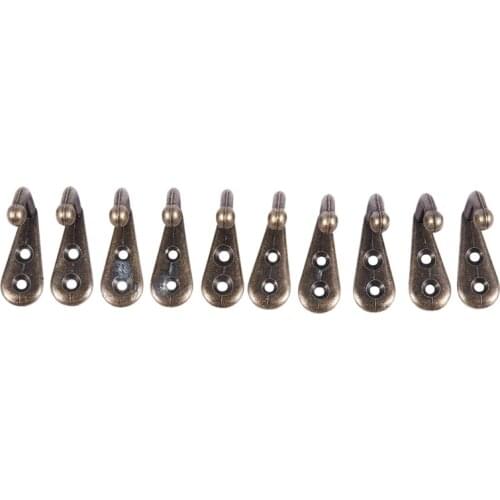 Bronze Tone Vintage Style Wall Mounted Single Hook Hangers 10 Pcs Promotion