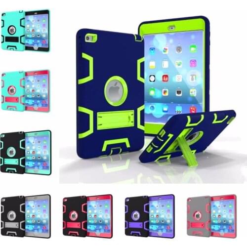 Case for iPad mini 4 A1538/A1550 7.9-inch Retina Cases Kids Safe Shockproof Heavy Duty Soft Silicone+Hard PC Full Protect Covers