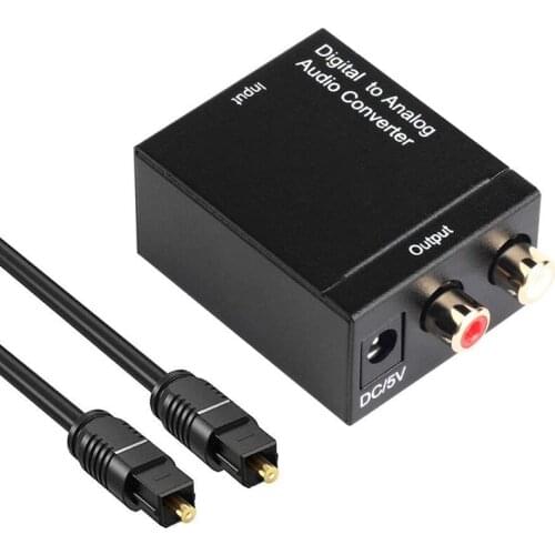 Digital to Analog Audio Converter Digital Optical (SPDIF/Toslink)and RCA (L/R) Stereo Audio Converter with Fiber