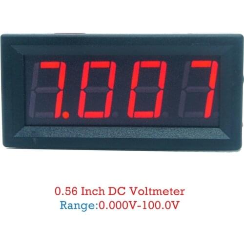 DC 4-30V 4-digit 0.56inch Mini Digital Voltmeter 3 Wire DC Voltage Panel Meter Measuring Range DC 0-100V