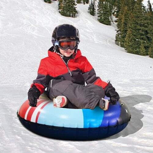 Children Adults Winter Outdoor Sport Rocket Pattern Snow Tube Inflatable Sled