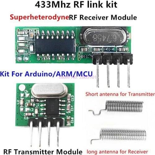 Dhl or fedex 500pcs 433 Mhz Superheterodyne RF Receiver and Transmitter Module For Arduino uno Wireless module Diy Kits