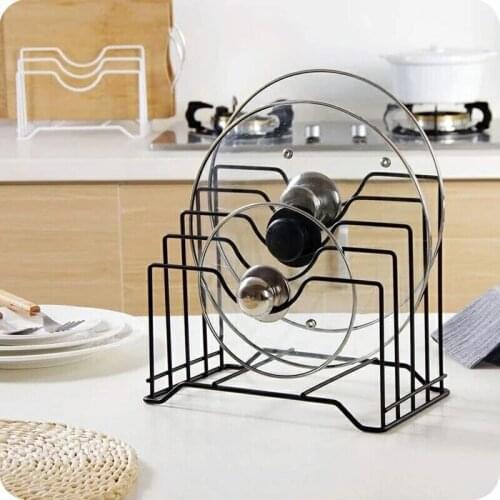Pot Lid Holder Lid Organizer Pot Lid Rack Storage Pan Lid Cover Cabinet Pantry Black Holder Rack Organizer Kitchen Accessories