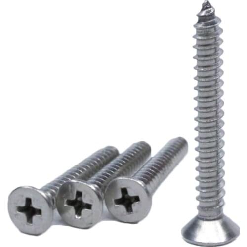 M4 M5 Super Long Cross Flat Head Self-tapping Screw Stainless Steel Extension Screw Phillips Countersunk Head Extra Long Screws