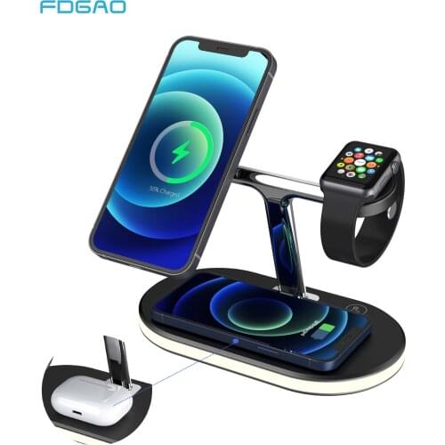 3 in 1 Magnetic Wireless Charger 20W Fast Charging Station for iPhone 12 Pro Max Mini For Apple Watch 6 5 4 3 2 Chargers Dock