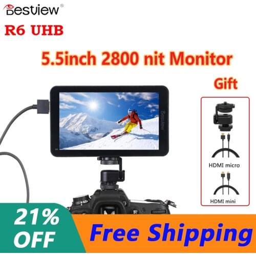 Bestview Besview R6 5.5 Inch Monitor 2800nits 4K HDMI FHD 1920x1080 3D LUT Touch Screen on Camera Monitor for DSLR Camera