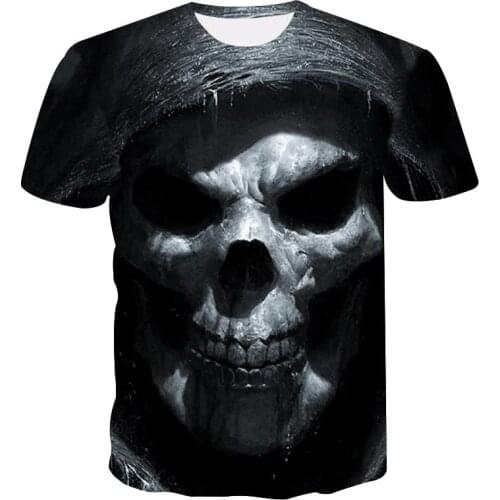 2020 New 3D skull cool mens t-shirt High quality short sleeve casual t-shirt Summer street fashion brand quick-drying T-shirt