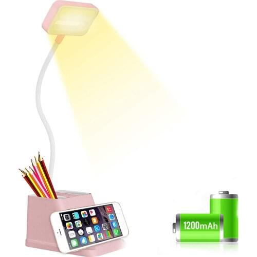 USB Rechargeable LED Desk Lamp Touch Dimming Adjustment Table Lamp for Children Kids Reading Study Bedside Bedroom Living Room