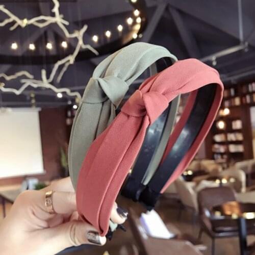 Wide Top Knot Hair Bands For Women Headdress Solid Color Cloth Headband Bezel Girls Hairband Hair Hoop Female Hair Accessories