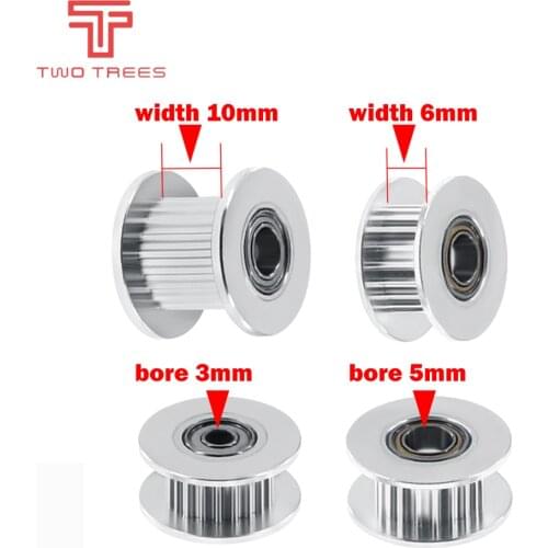 GT2 Type Passive Synchronous Wheel 16/20 Tooth Teeth Aluminum Timing Drive Pulley for 3D Printer gear Idler Pulley Wide 6mm/10mm