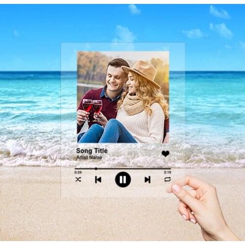 Personalized Music Plaque Acrylic Plaque With Stand Fully Customizable Photo Song Music Personalized Gift Song Plaque